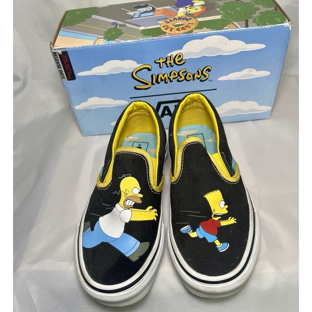 USED - Vans Classic Slip-On The Simpsons Homer/ Bart 3.5 Men/ 5 Women’s W/Box - Picture 5 of 8